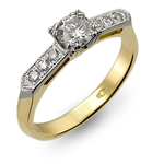 Błyskotliwe marzenie - Na zaręczyny pierścionek z zoltego i bialego złota z brylantami