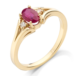 Gorąca czerwień rubinu - idealny pierścionek z żółtego złota z rubinem i brylantami