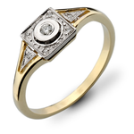 pierścionek złoty z brylantami - piękno ART D'ECO