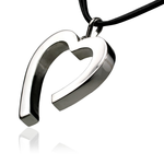 srebrny naszyjnik - na zawsze - serce na rzemieniu