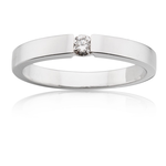 Piękny prosty klsyczny wzór pierścionek zaręczynowy z brylantem - białe złoto