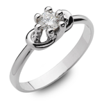 Nowy wzór pierścionka . Zaręczynowe marzenie. Biale złoto z brylantem. Ten pierścionek pokocha każda kobieta cenąca sobie klasykę i piękno.