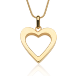 Naszyjnik z pozłacaną 24-karatowym złotem zawieszką w kształcie serca umieszczoną na ozdobnym łańcuszku.