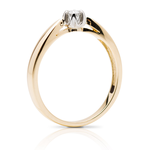 złoty pierścionek z ładnym brylantem 0,10ct