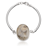 Bransoletka - bracelet silver srebrna z krzemieniem pasiastym