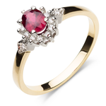 ROSA - pierścionek z rubinem i brylantami - olśniewająco piękny.