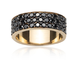 pierścionek - obrączka z czarnymi diamentami