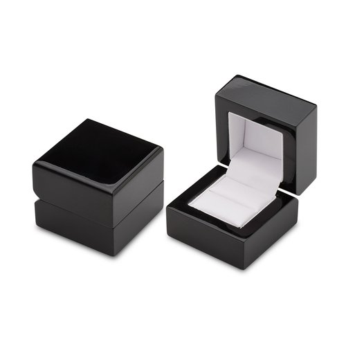 drewniane pudełko na pierścionek, czarne