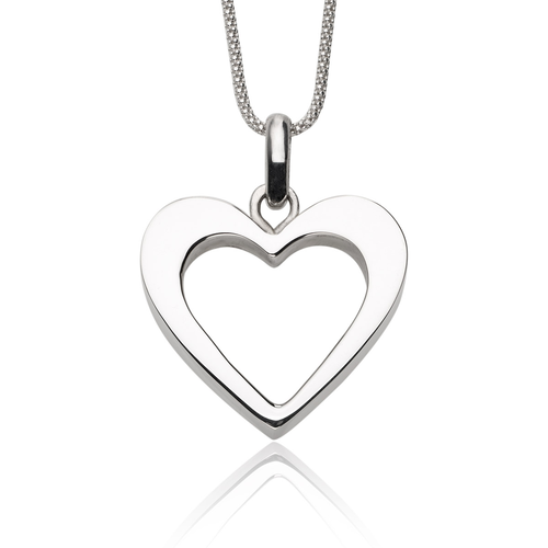Naszyjnik ze srebrną zawieszką w kształcie serca umieszczoną na łańcuszku