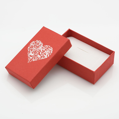 Pudełko na biżuterię - wersja czerwona z nadrukiem